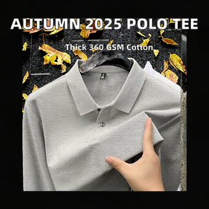 Camiseta de Hombre Otoño 2026 de Alta Calidad, 360 g/m², Tejido de Punto 100% Algodón, Anti-Pilling, Manga Larga, Diseño Casual Holgado - Product Image 2