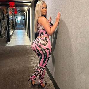 Abiti da donna Sexy Top corto e gonna a spacco alto Set di due pezzi con stampa Leopardess Sexy scavata - Product Image 2