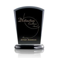 Trophée de reconnaissance exécutive gravé sur mesure avec base en cristal noir et arche, récompense pour l'excellence et la distinktion noble