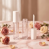 Tubes à gloss transparents de 3,5 ml, flacons ronds vides pour huile à lèvres, tubes en plastique pour gloss avec bouchon blanc nacré