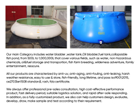 Réservoir de stockage d'eau gonflable de vessie d'eau de pluie de lutte contre l'incendie de bâche enduite par PVC flexible de forme d'oignon