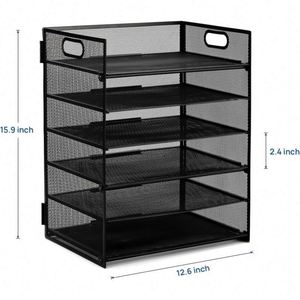 Wideny Metal Mesh Stackable Letter <b>Tray</b> Single Layer Desk Organizer Document <b>Trays</b> <b>File</b> Holder - Product Image 2