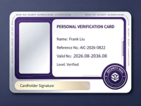Carte d'identité intelligente personnalisée en PVC, style simple, imprimée, avec micro-texte anti-contrefaçon et sceau de sécurité