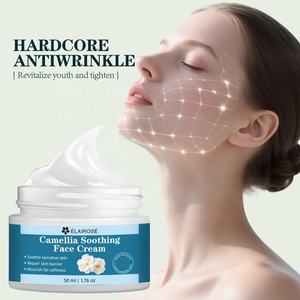 Crème hydratante pour le visage à la camélia, à la vitamine B5 et aux algues, pour peaux sensibles, apaisante, réparatrice, <span class=keywords><strong>anti</strong></span>-<span class=keywords><strong>rougeurs</strong></span>, <span class=keywords><strong>anti</strong></span>-âge, marque privée OEM - Product Image 1