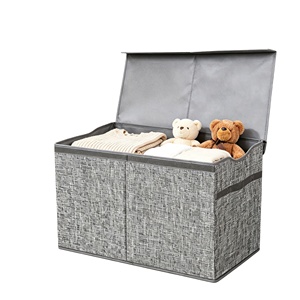 Boîte de rangement pour jouets d'enfants, vêtements, articles ménagers, grande capacité avec couvercle, panier de rangement pliable pour collations de bébé - Product Image 1