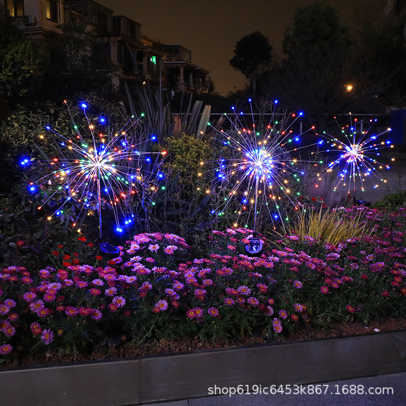 ขายส่งสวนกลางแจ้ง Dandelion ลมหายใจเด็กงานแต่งงานตกแต่งพลังงานแสงอาทิตย์ฝังดอกไม้ไฟไฟ LED พลังงานแสงอาทิตย์เทศกาลกิจกรรม