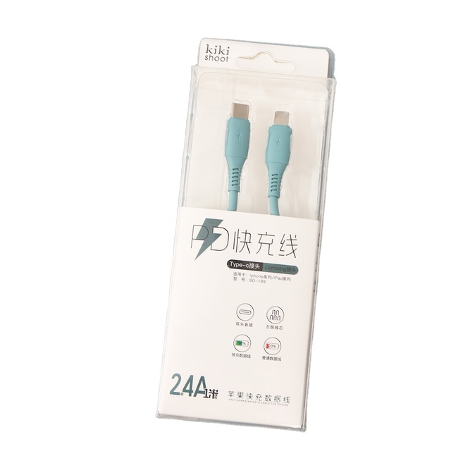SD-199 USB-C to for Nylon Cable for iPhone Fast Charging 1m Waterproof Braid Shielding
