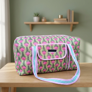 Bolsa de Viaje de Lona de Algodón de Color Sólido con Cierre de Cremallera, Diseño Moderno y Duradero para Fin de Semana, Verano, para Mujer, Grande, de Hombro - Product Image 1