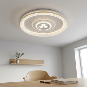 Plafonnier encastré élégant à trois anneaux concentriques, éclairage intérieur, trois couleurs, intensité réglable, <span class=keywords><strong>luminaire</strong></span> de luxe pour chambre principale - Product Image 3