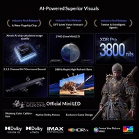 Téléviseur LCD à écran plat intelligent Hisense 85E7N, ultra-fin, grand écran, puce IA, qualité 4K, 144 Hz, garantie de 36 mois