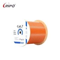 Kabel Ethernet CAT8 23AWG 650MHz SFTP Terperisai LSZH Konduktor Padat Tembaga Telanjang 8-Konduktor 1000ft/500m 305m Gulungan Kotak Tarik
