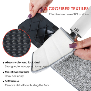<span class=keywords><strong>Mop</strong></span> Mágico Profissional Masthome com Cabeça Rotativa 360° Substituível em Microfibra, Cabo de Aço Inoxidável para Limpeza de Piso - Product Image 6