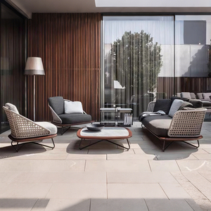 Ensemble de canapés d'extérieur modernes sans entretien pour villa, mobilier de patio modulable toutes saisons pour <span class=keywords><strong>jardin</strong></span>/<span class=keywords><strong>petit</strong></span> <span class=keywords><strong>balcon</strong></span> - Product Image 4