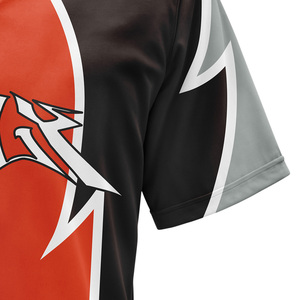 Camiseta de Béisbol con Bloques de Color para Hombre, Personalizada, con Botones, Manga Corta, Letra Bordada, Transpirable, para Entrenamiento Deportivo - Product Image 3