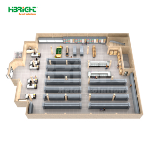 Combinación de Estanterías y Refrigeradores para Supermercados: Soporte Profesional para Diseño 3D - Product Image 1