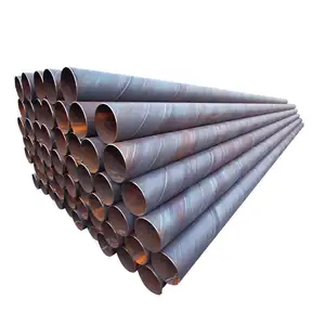 S235jr S355jr carbon steel SSAW spiral welded tubular pipe pile for marine piling construction