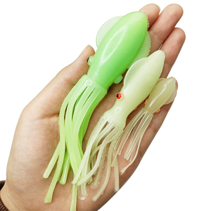 Newbility 135mm/25g 115mm/12g 70mm/2.5g soft fishing lure gonne di <span class=keywords><strong>calamari</strong></span> in silicone incandescente soft octopus bait - Product Image 6