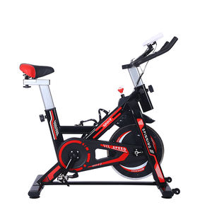 <span class=keywords><strong>Vélo</strong></span> de spinning d'intérieur Oushang noir et rouge en acier pour la maison, équipement de fitness avec logo personnalisé pour la salle de sport et l'usage domestique - Vente en gros - Product Image 1