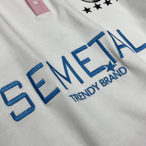 เสื้อยืดครอปทรงบ็อกซี่ปักลายสตรีทแวร์สำหรับผู้ชาย โลโก้สั่งทำ ผ้าฝ้าย 100% เสื้อฟุตบอลโอเวอร์ไซส์ เสื้อโปโลชาย - Product Image 5