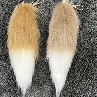 Porte-clés queue de renard artificielle colorée, pendentif de sac en fourrure synthétique de haute qualité, vente en gros, prêt à expédier, accessoires en fourrure végétalienne