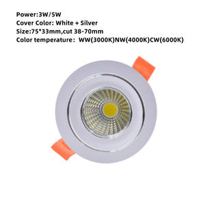 Gledopto-luz descendente para interiores, foco de techo COB empotrado, accesorio de iluminación aislado para uso doméstico, 3W/5W - Product Image 6