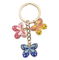 Pendentif papillon tricolore dégoulinant d'huile, porte-clés de style doux, sac à bandoulière polyvalent, petit accessoire pendentif