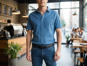 Cintura da Uomo 4.0 Cm 125 Cm Nera con Fibbia Automatica Stile Casual in Tessuto - Product Image 2