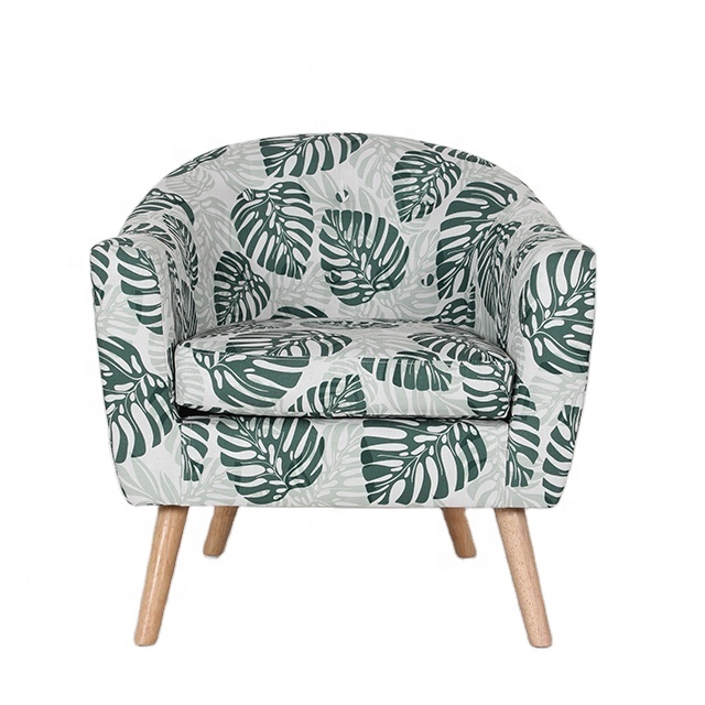 Современный тканевый узор с деревянными ножками, стул для гостиной