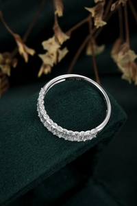 Classic 10K Solid White <b>Gold</b> 0.7ct Emerald Cut Lab Grown Diamond <b>Ring</b> | Emerald Cut Lab Created Diamond Wedding Band <b>Ring</b> for - Product Image 3