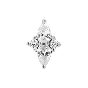 Pendiente de Oreja Helix con Moissanita y Parte Superior Roscada Interna de <span class=keywords><strong>Titanio</strong></span> G23 de <span class=keywords><strong>Lotus</strong></span> Wholesale, Joyería para Piercing Corporal para Hombres y Mujeres - Product Image 3