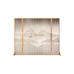 ANN5156 Biombo Decorativo Multifuncional de Acero Inoxidable de Alta Gama, Moderno y Duradero, con Diseño de Líneas Onduladas y Diamantes - Product Image 5
