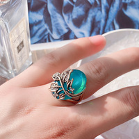 Bague gothique punk cristal rouge bague vintage esthétique géométrique irrégulière métal strass bagues pour femmes hommes bijoux accessoires