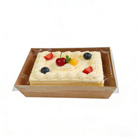 Boîte à gâteau en papier kraft jetable, emballage pour pâtisserie, boîte anti-buée et anti-graisse pour desserts