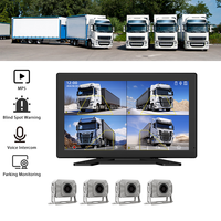 Caméra embarquée DVR 10,1 pouces avec surveillance de stationnement en temps réel et avertissement d'angle mort BSD, écran IPS, 4 caméras pour flottes logistiques