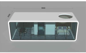 होटल विला कार्यालय भवनों के लिए न्यूनतम प्रीफैब्रिकेटेड कंटेनर हाउस कैप्सूल घर स्टील की दुकानें - Product Image 5