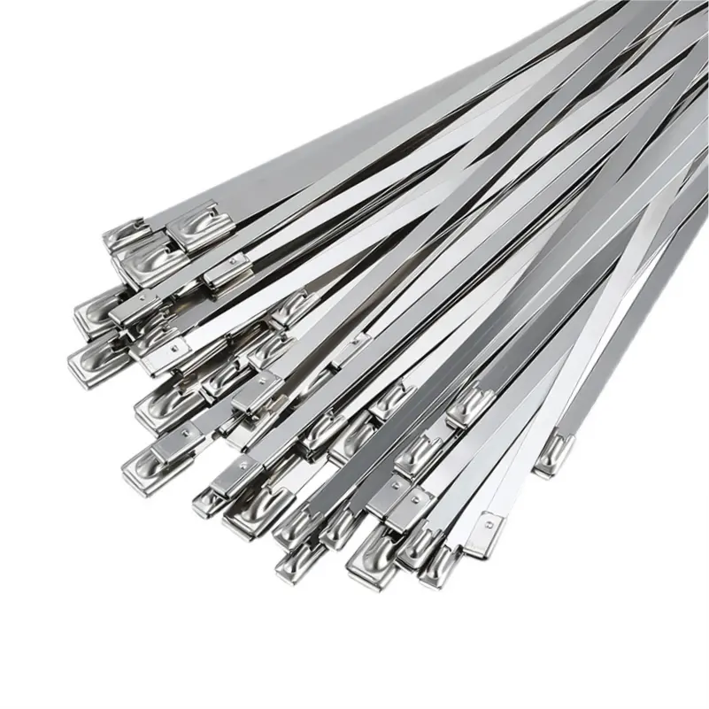 100 adet/çanta paslanmaz çelik kablo bağı paslanmaz çelik kendinden kilitleme Zip bağları 304/316/201 Metal kablo bağları