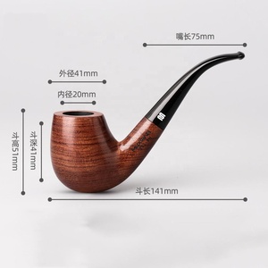 Pipa per Tabacco Artigianale in Legno di Pero Naturale, Tubo da 3mm, Pipa Churchwarden per Fumatori - Product Image 6
