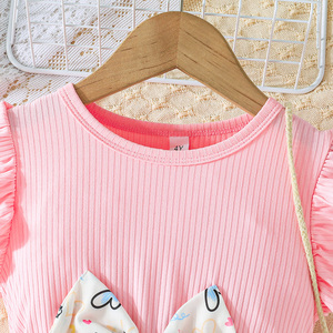 Ropa para Niños de 4 a 8 Años, Vestido de Verano con Estampado de Flores y Lazo, Elegante, Transpirable y Ecológico - Product Image 3