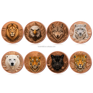 Nouvelle pièce de monnaie en cuivre pur 999 de 1 once, motif prédateur supérieur de la faune (Lion, Tigre, Loup, Aigle), pièce en cuivre en relief 3D, pièce de monnaie en lingot 3D, vente en gros - Product Image 1