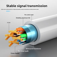 Cable de Red Kneysum Personalizable CAT5 CAT5E CCA FTP, Conductor Sólido de 8 Hilos, Par Trenzado, 0.5m-5m, Rj45, para Interiores