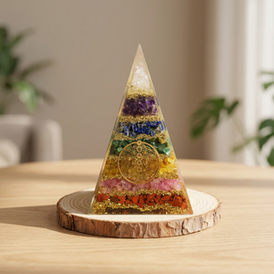 Pyramide d'orgone de guérison, sphère de cristal 7 chakras, pierre semi-précieuse, cadeau artisanal - Product Image 2