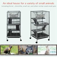 Cage à 4 niveaux de luxe moderne et robuste pour rats, cochons d'Inde, lapins, furets, 45 pouces de hauteur, cage à petits animaux en métal de luxe sur roulettes pour visons et chinchillas