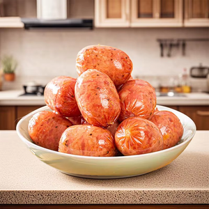 Saucisse de Porc au Fromage Hongxiangji, Texture Moelleuse, Salée, Prête à Consommer, Snack en une Seule Gueuleée, Vente en Gros, Alimentation Décontractée Savoureuse, Fabricant OEM ODM - Product Image 1