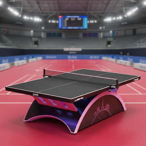 Mesa <span class=keywords><strong>de</strong></span> Tenis <span class=keywords><strong>de</strong></span> Mesa DHS Red Double Happiness, Tienda <span class=keywords><strong>Oficial</strong></span>, Modelo Paris Rainbow, Profesional, Estándar <span class=keywords><strong>de</strong></span> Competición para Interiores - Product Image 1
