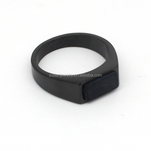 Mens Black Onyx <strong>Rings</strong> Stainless Steel Square Agate Signet <strong>Rings</strong> for Men <strong>Dad</strong> Father Jewelry Gift - Product Image 2