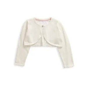 Frühling Langarm Tops Klar Spitze Baby Mädchen Kleidung Kinder Kleidung Gestrickte Pullover Jumper mit Tasten