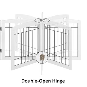 Barrière autoportante pliable en bois blanc <span class=keywords><strong>pour</strong></span> chiens et chiots, <span class=keywords><strong>pour</strong></span> escaliers et portes intérieures, petite barrière <span class=keywords><strong>de</strong></span> sécurité <span class=keywords><strong>pour</strong></span> animaux domestiques - Product Image 6