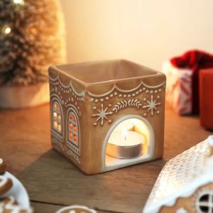 Wholesale Ceramic Gingerbread House Wax Burners Christmas Wax Melt <strong>Warmer</strong> burner Wax Bring the <strong>Magic</strong> of Holidays Into Your Home - Product Image 5