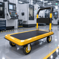 Chariot de transport pliable à quatre roues en acier JYH personnalisable avec double poutre et poignée, idéal pour la maison