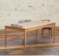 Table à manger rectangulaire en chêne massif de style nordique japonais moderne et simple, bureau en noyer noir, mobilier de maison